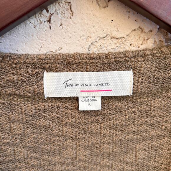 TWO BY VINCE CAMUTO Olive Green Textured Knit Button Up Cardigan Size Small - Picture 4 of 7